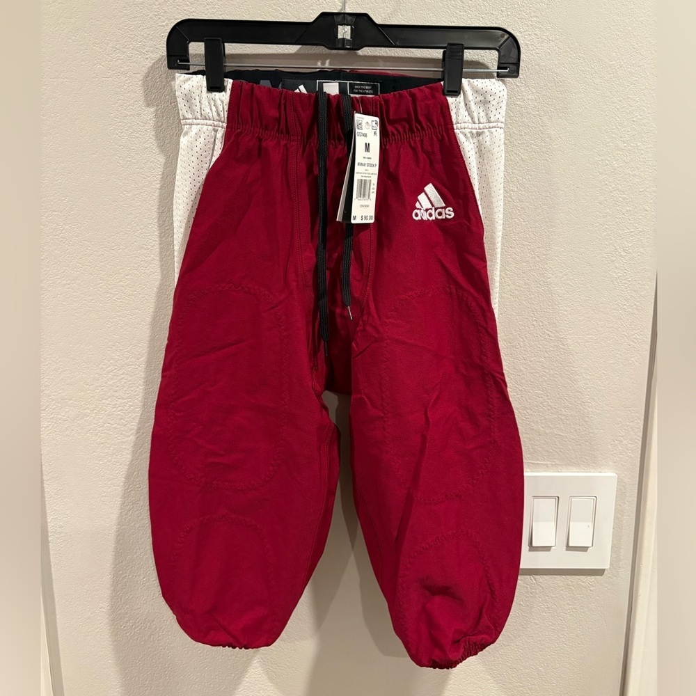Adidas Woven Football Pants Burgundy/White GG7406 Men’s Size Medium NWT $90